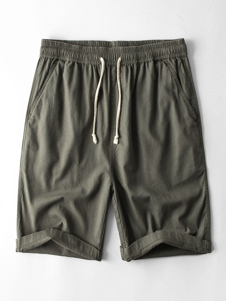 Levoire | Short Relax En Lin 100% Coton Vert foncé