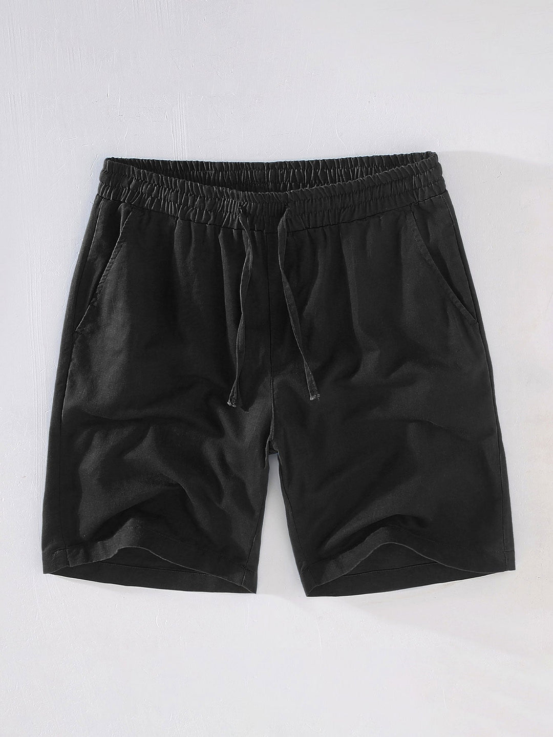 Levoire | Pantalon Court En Coton Lin À Cordon Noir