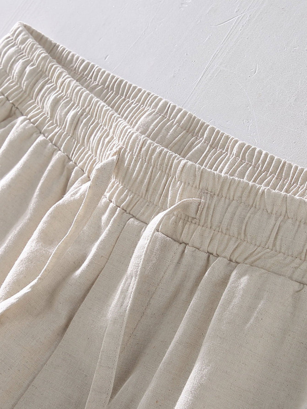 Levoire | Pantalon Court En Coton Lin À Cordon