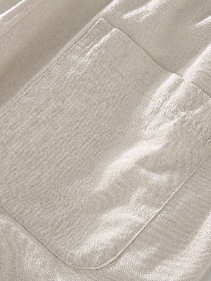 Levoire | Pantalon Court En Coton Lin À Cordon
