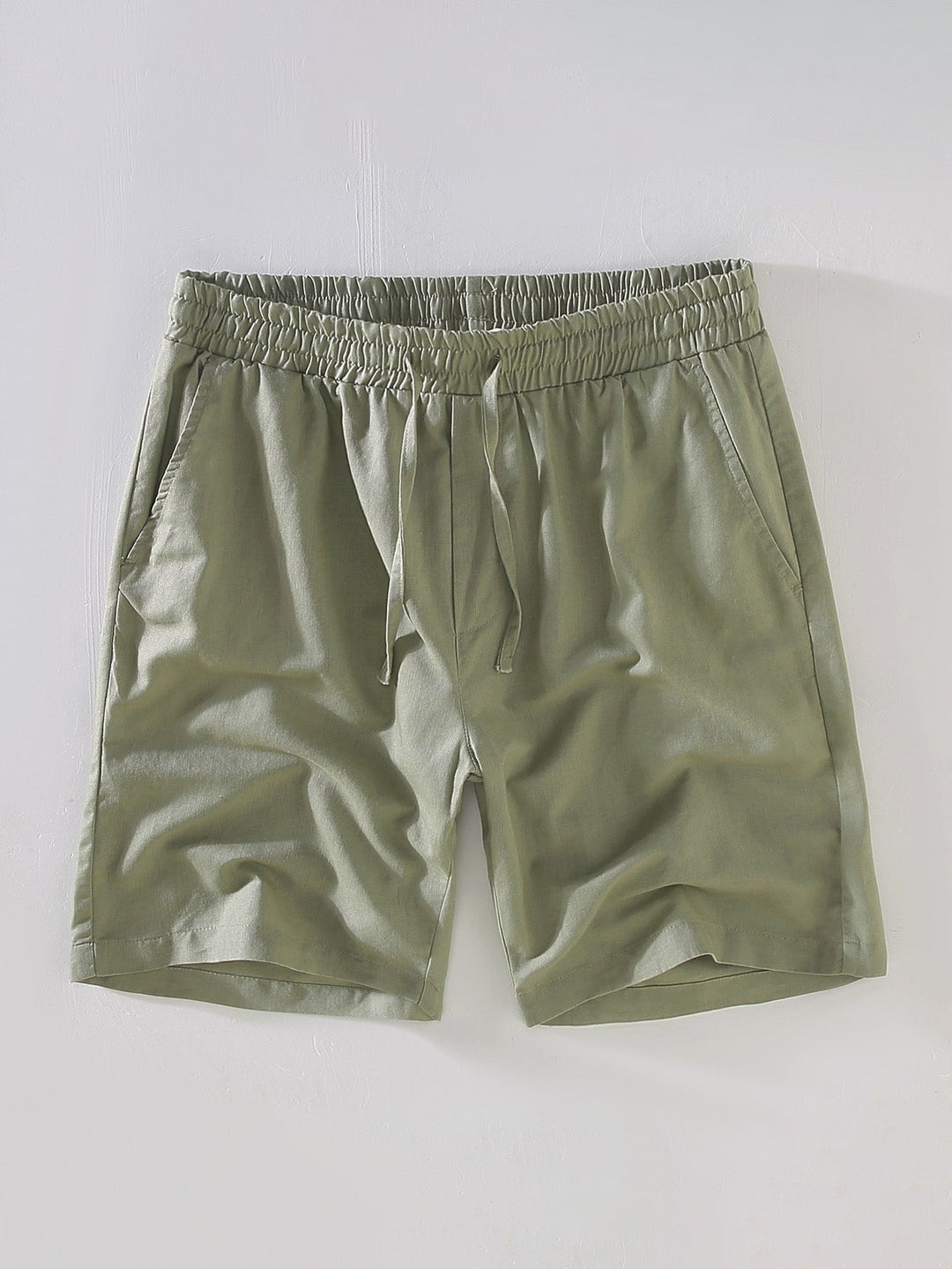 Levoire | Pantalon Court En Coton Lin À Cordon Vert clair