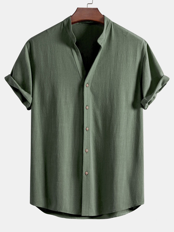 Levoire | Chemise D'Été En Lin Rayonne Vert foncé