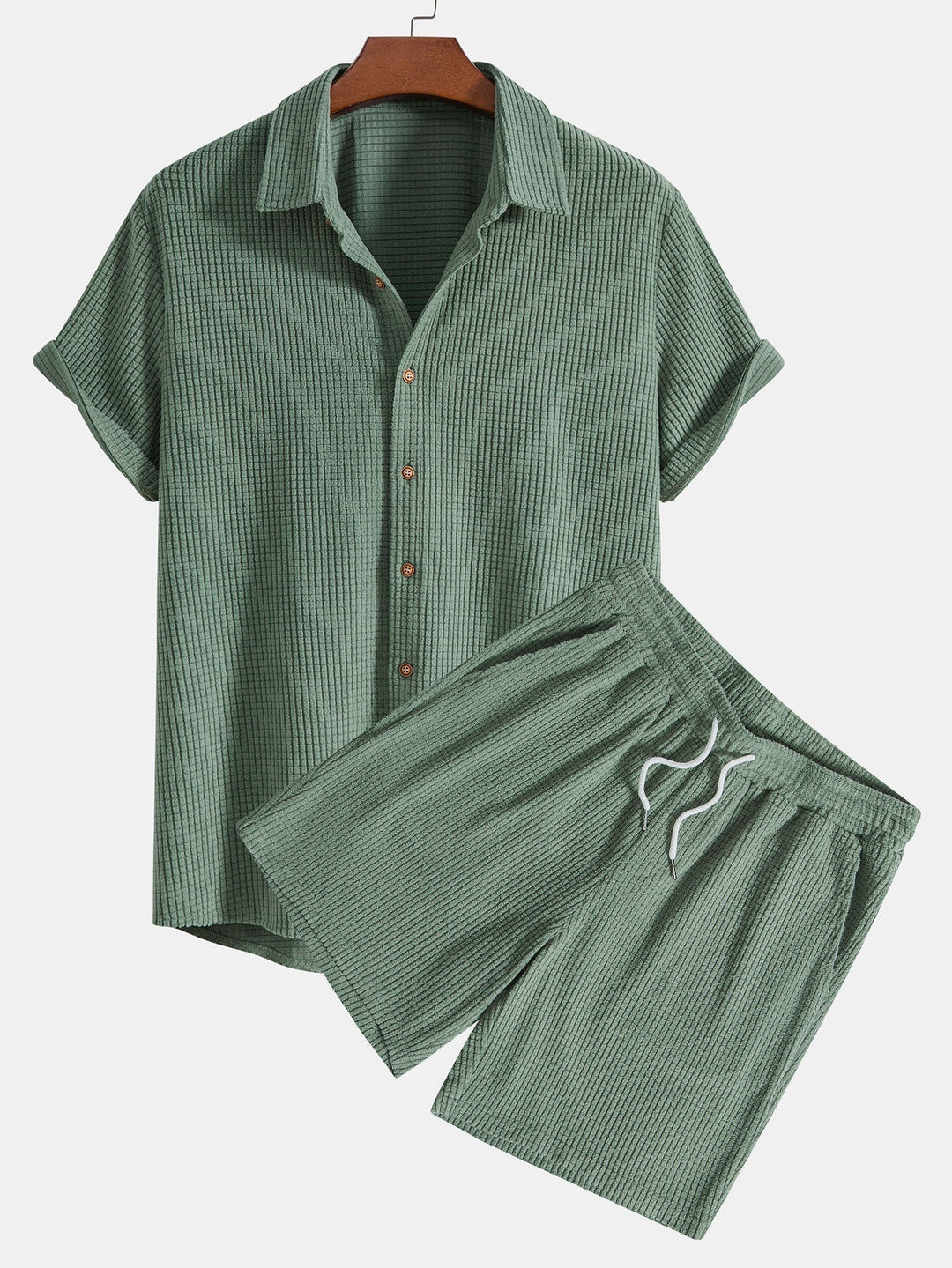 Levoire | Ensemble En Lin Gaufrette Vert