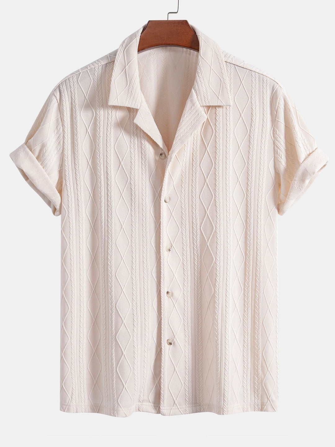 Levoire | Rhombus Jacquard Kuba Chemise Beige