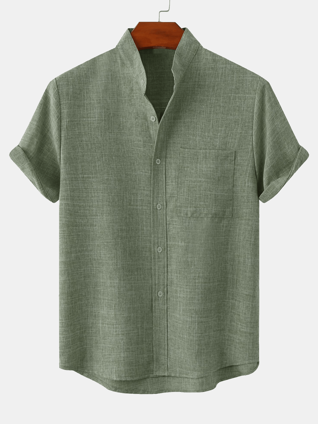 Levoire | Chemise À Poches Col Montant Vert