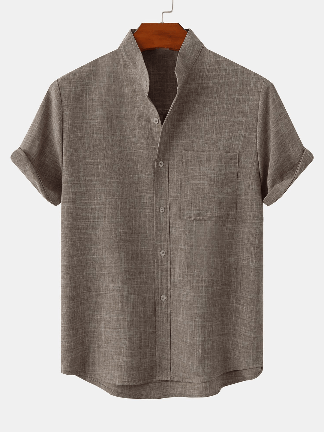 Levoire | Chemise À Poches Col Montant Marron clair