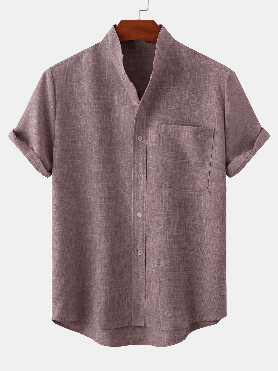 Levoire | Chemise À Poches Col Montant Rosybrown