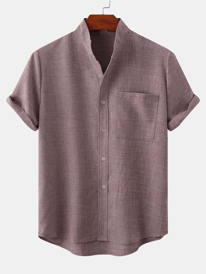 Levoire | Chemise À Poches Col Montant Rosybrown