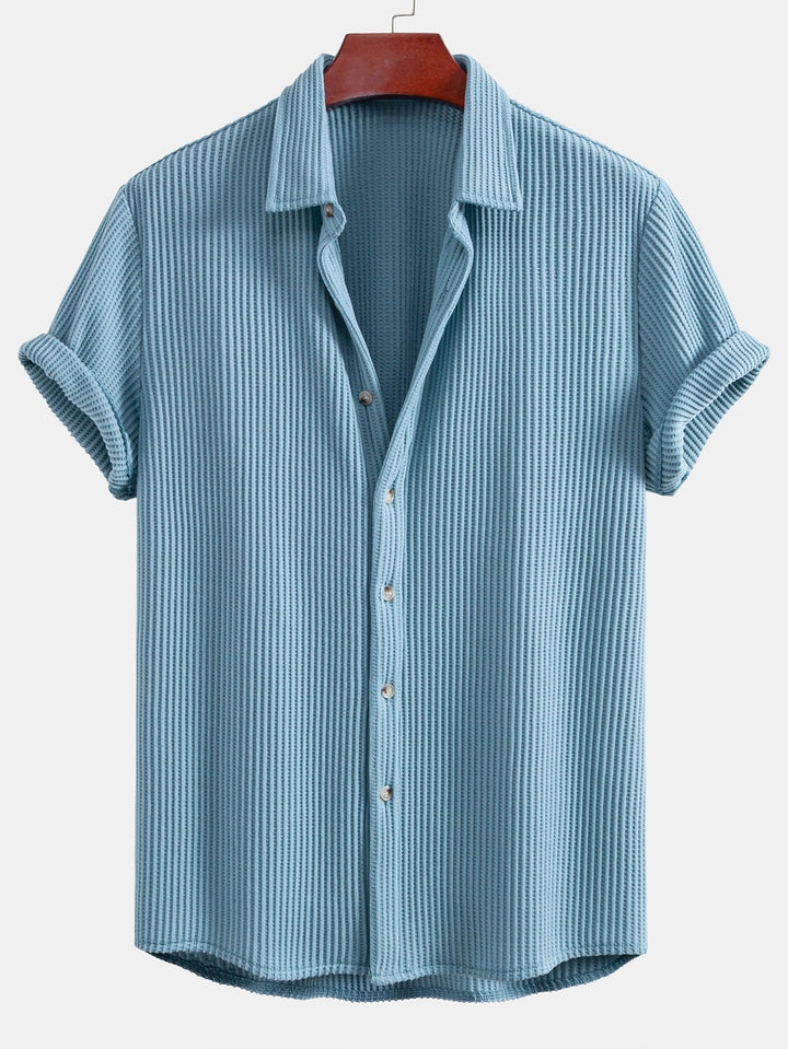 Levoire | Chemise À Boutons En Structure Gaufrée Bleu clair