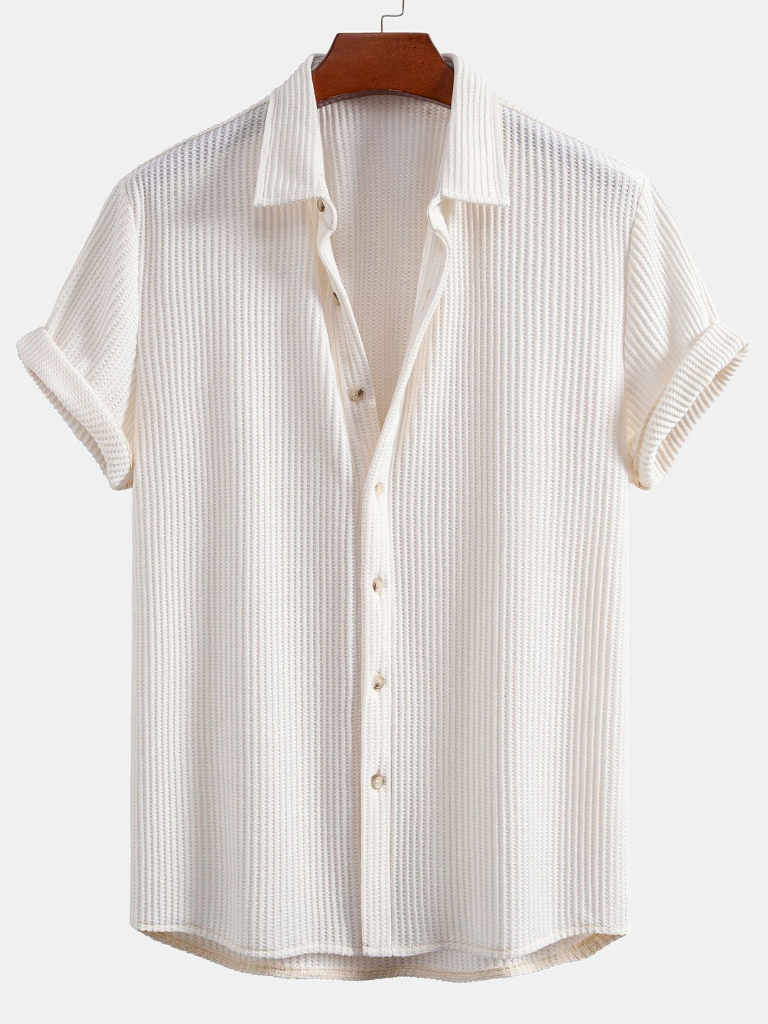 Levoire | Chemise À Boutons En Structure Gaufrée Beige