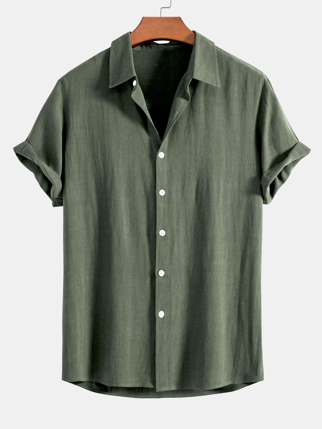 Levoire | Chemise En Mélange Lin Été Vert foncé