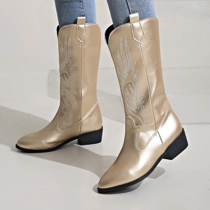 Levoire | Cuir Synthétique Bottes Cowboy Avec Doublure Confortable Ou