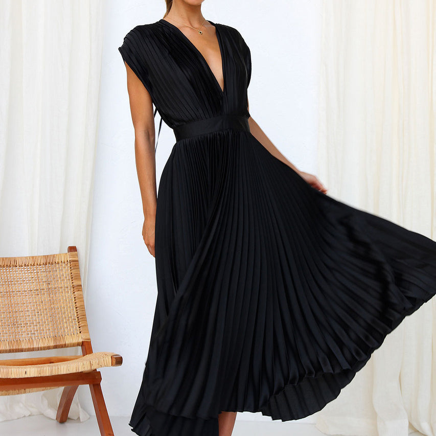 Levoire | Robe Midi Sans Manches À Décolleté En V
