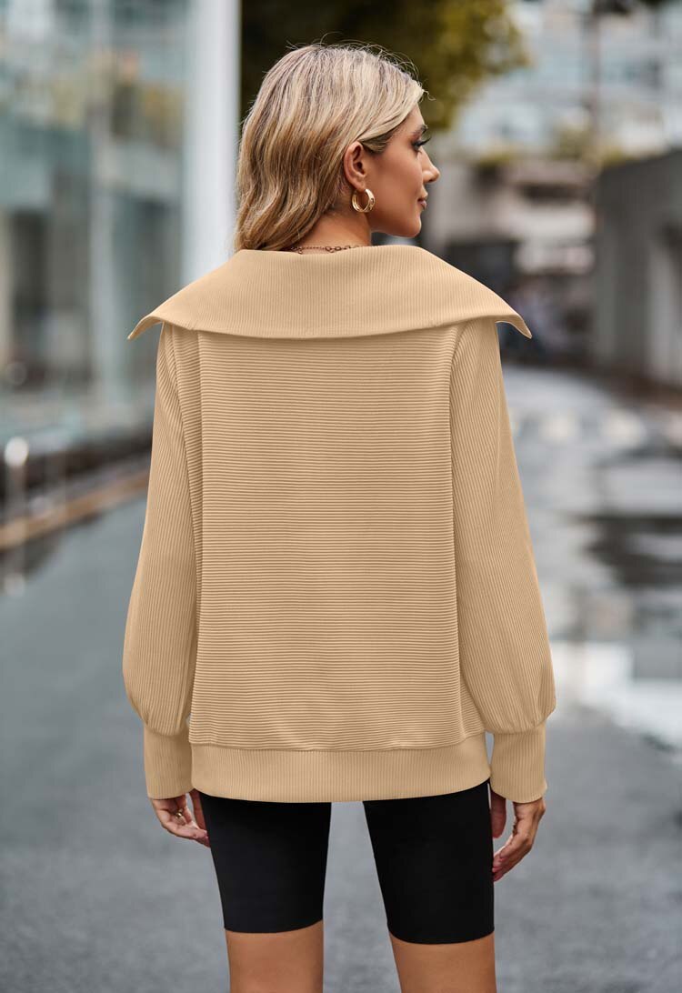 Levoire | Pull Beige Avec Fermeture Éclair