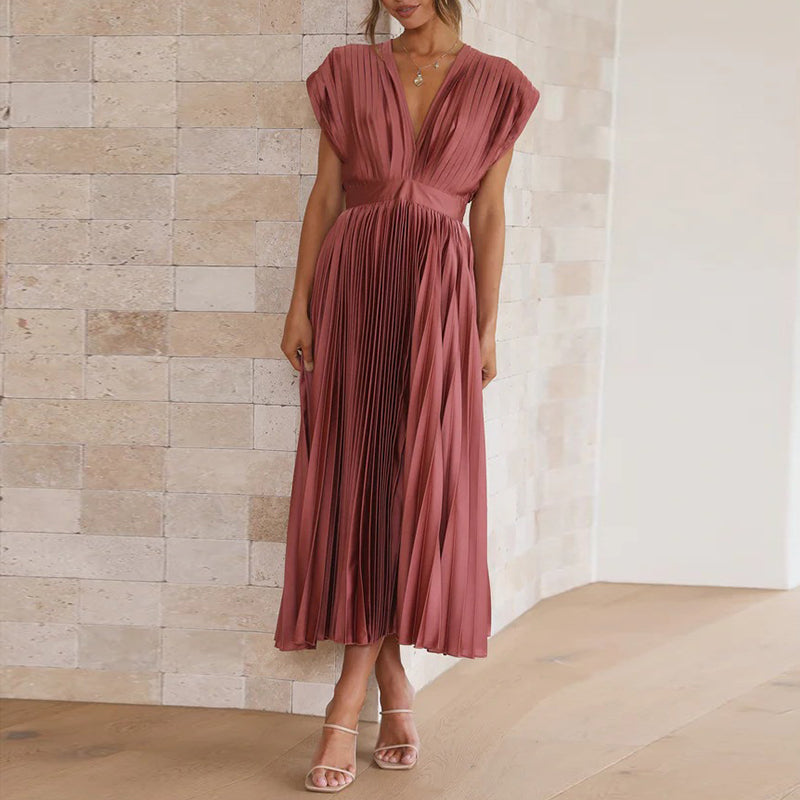 Levoire | Robe Midi Sans Manches À Décolleté En V