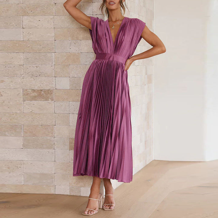 Levoire | Robe Midi Sans Manches À Décolleté En V