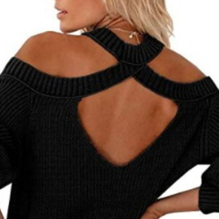 Levoire | Pull Noir À Épaules Découpées
