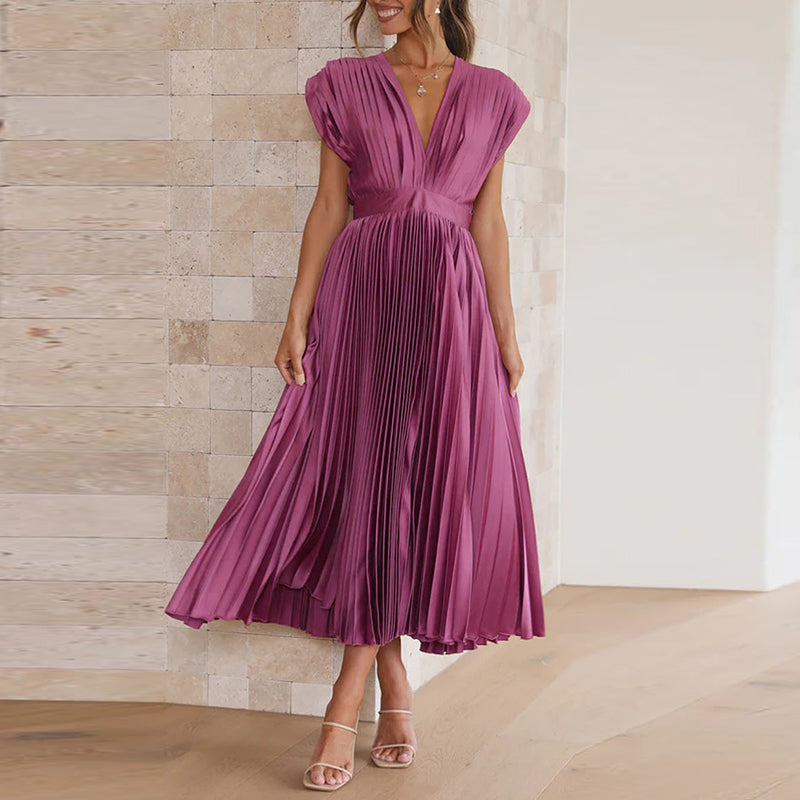 Levoire | Robe Midi Sans Manches À Décolleté En V Lilas