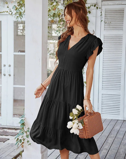 Levoire | Robe manches papillon femme Noir