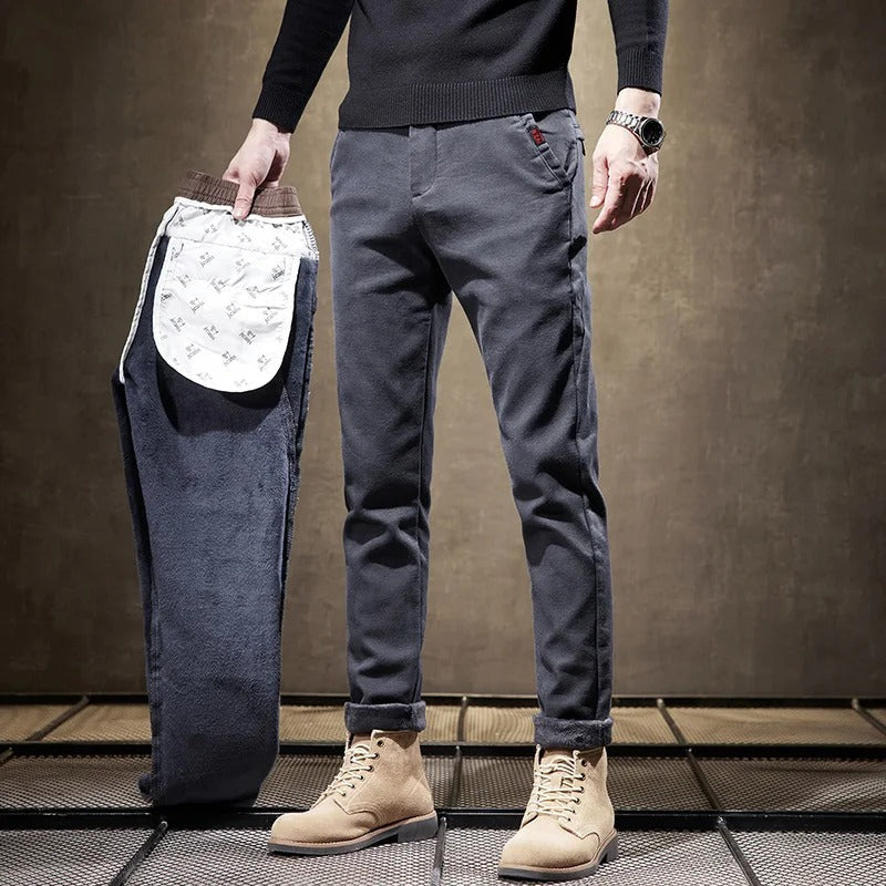 Levoire | Pantalon En Polaire Chic Pour Hommes Gris