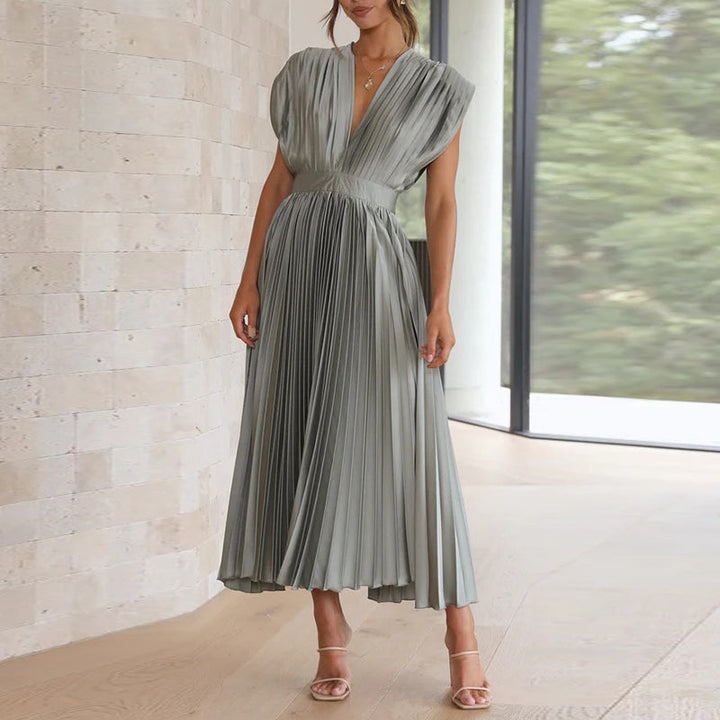 Levoire | Robe Midi Sans Manches À Décolleté En V