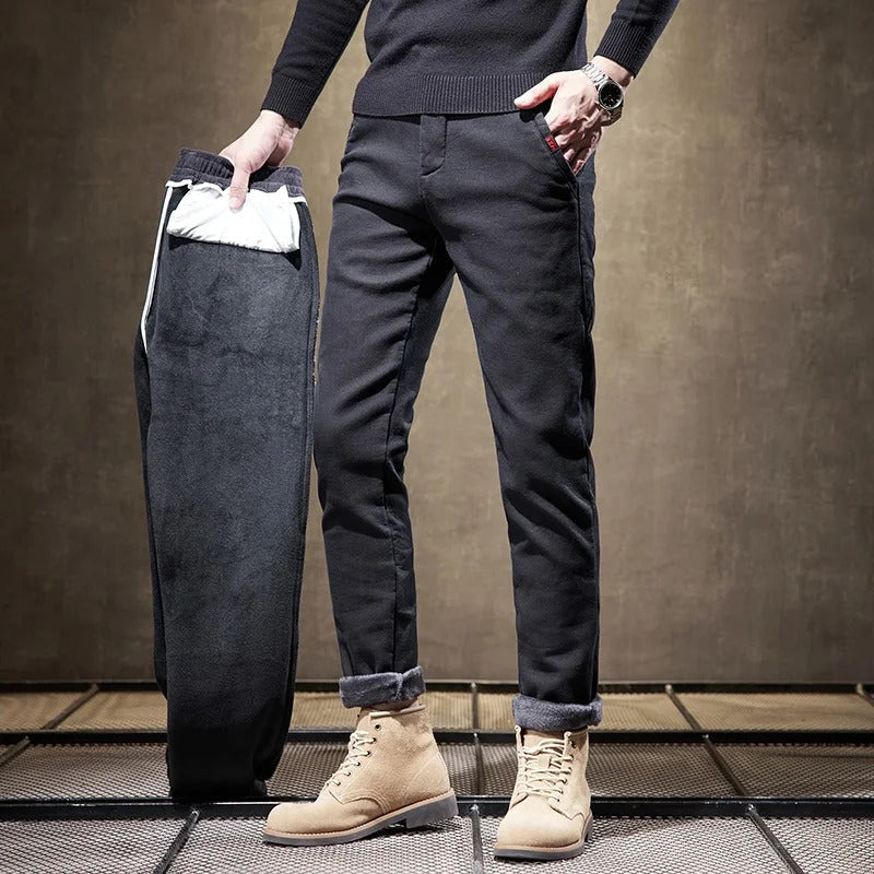 Levoire | Pantalon En Polaire Chic Pour Hommes Noir