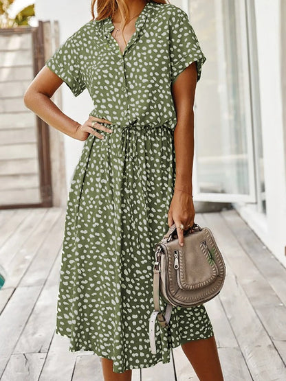 Levoire | Robe midi à manches courtes Vert