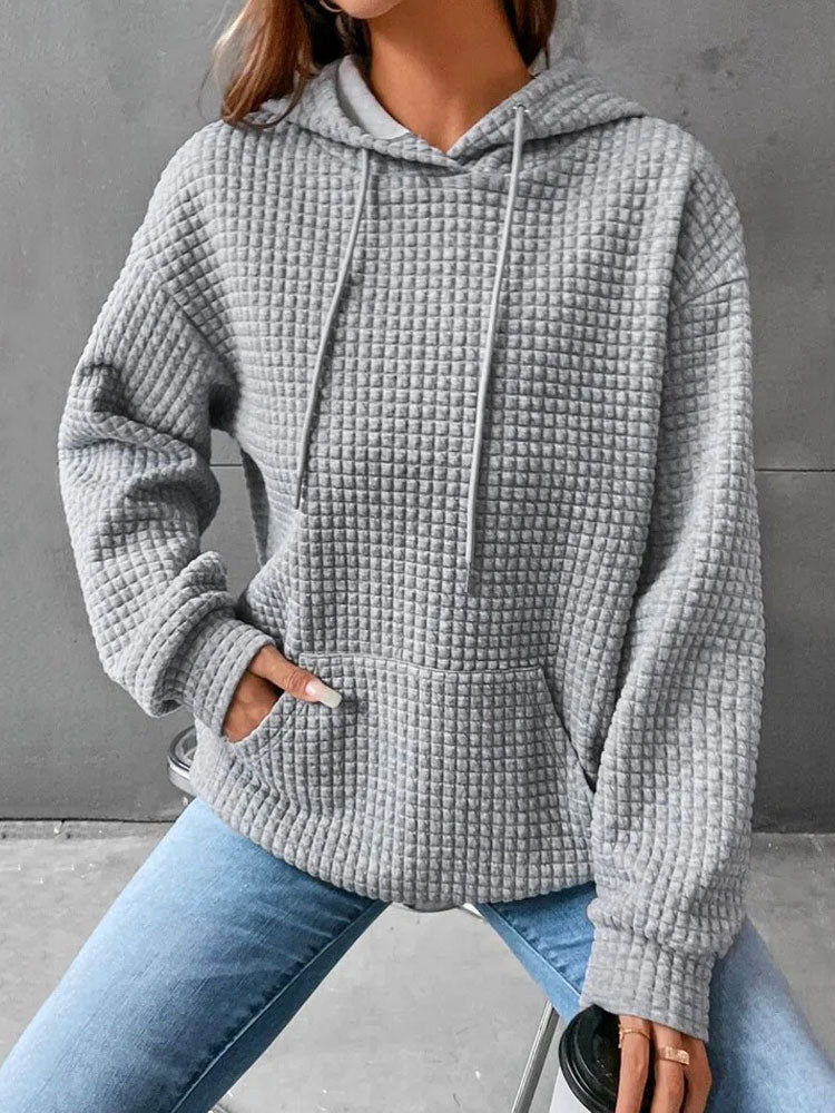 Levoire | Pull À Capuche Gris À Motifs Avec Capuche Gris