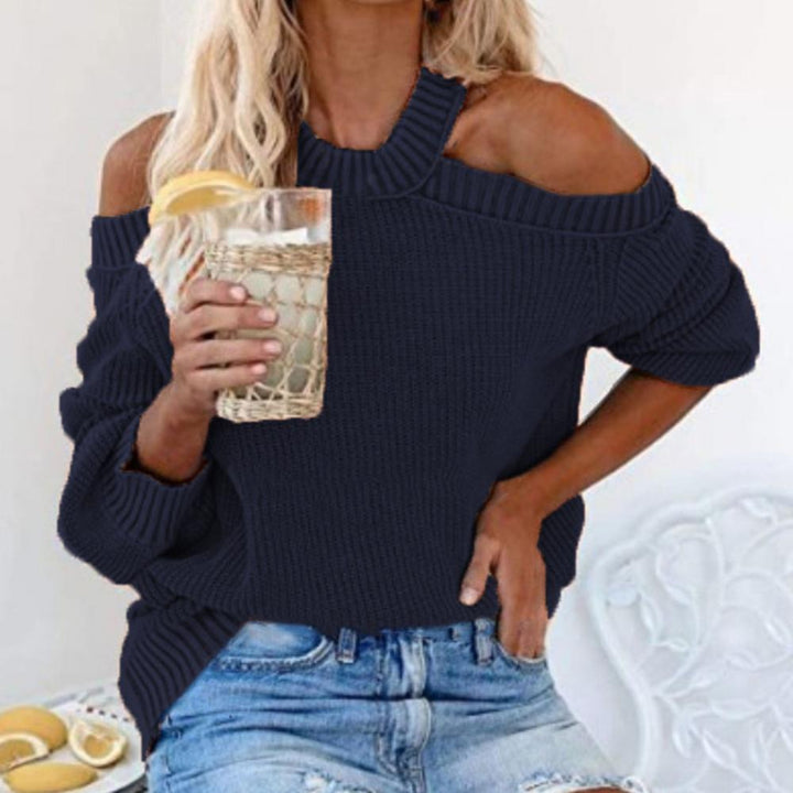 Levoire | Sweat-Shirt Bleu Foncé Avec Épaules Dénudées