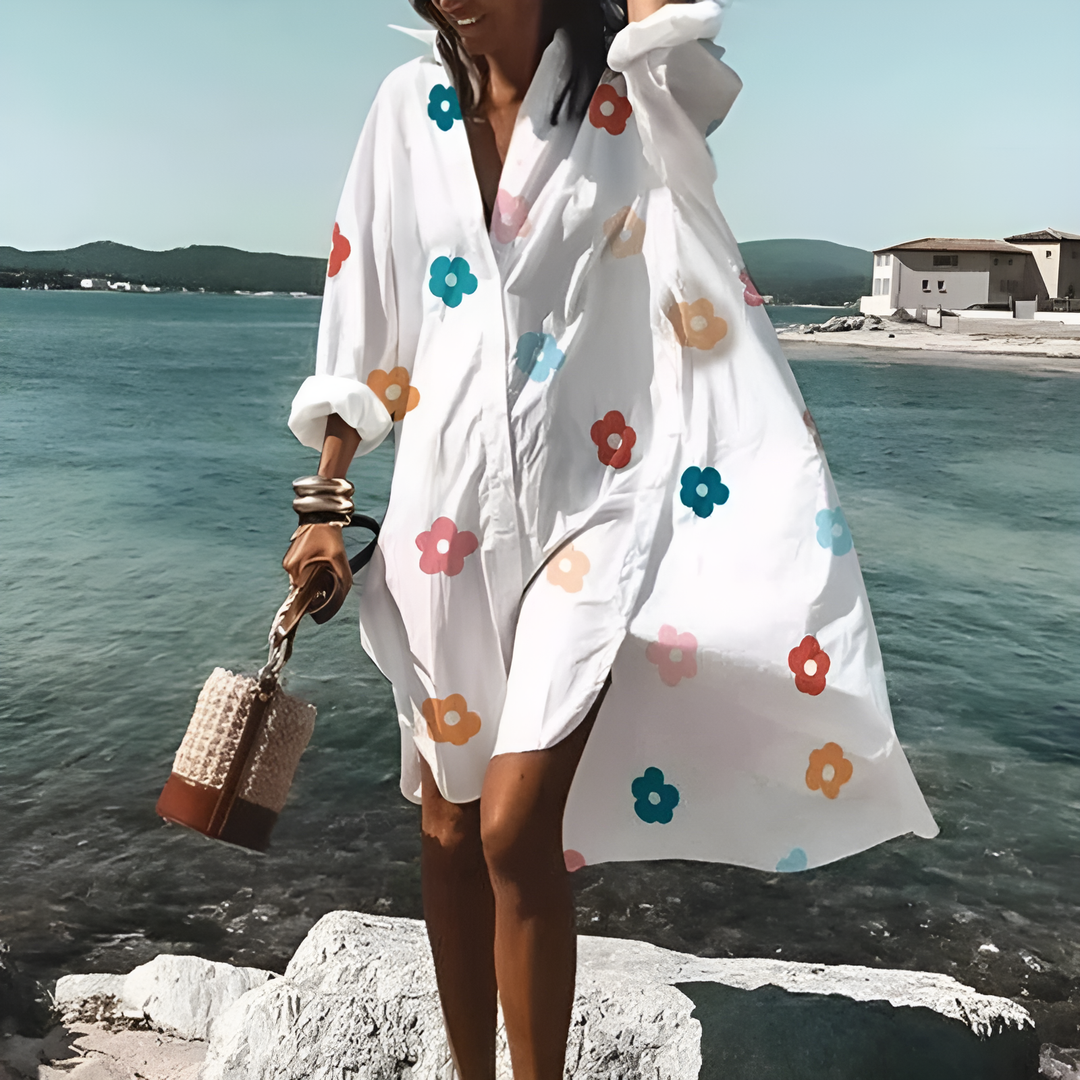 Levoire | Robe Chemise D'Été Légère Fleurs multicolores