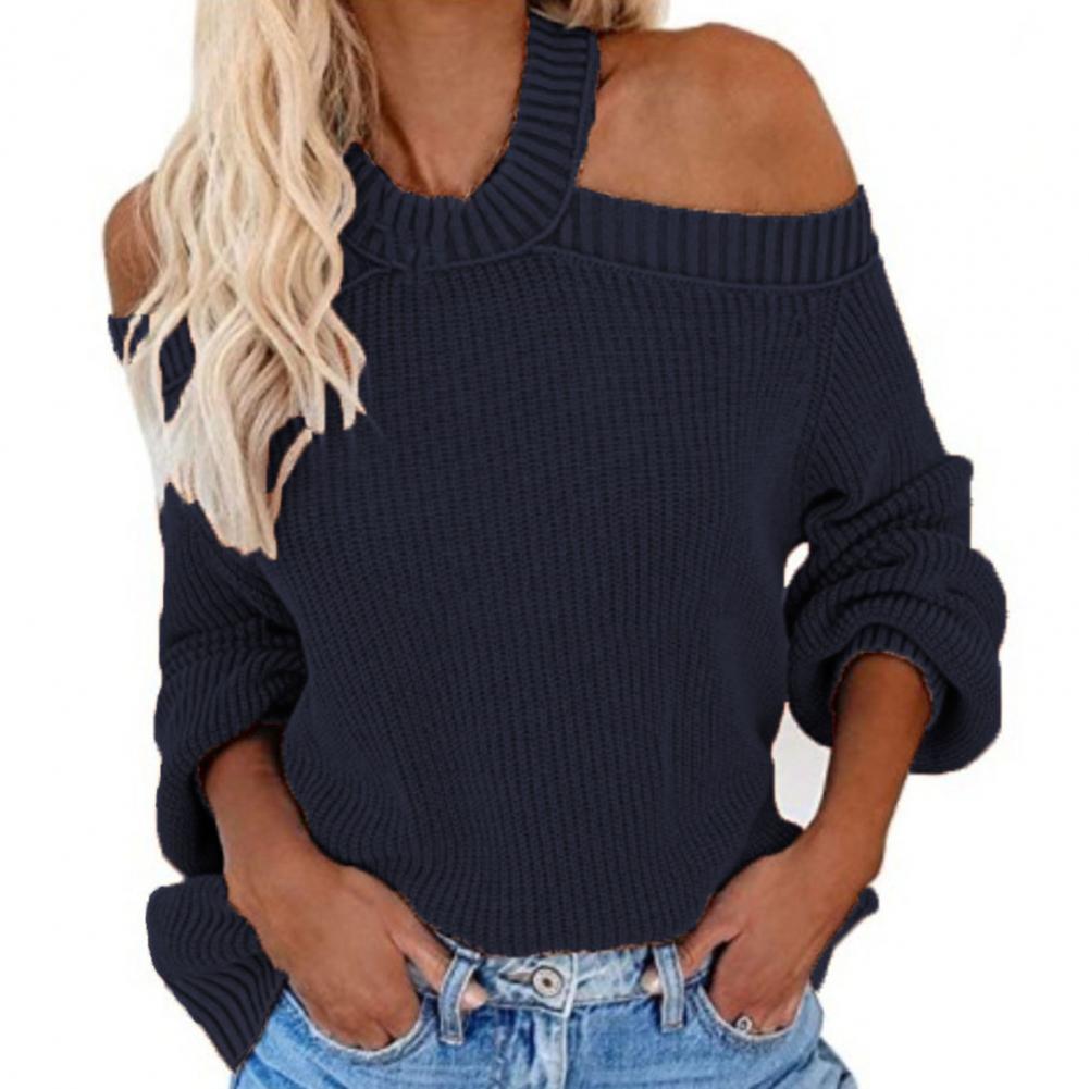 Levoire | Sweat-Shirt Bleu Foncé Avec Épaules Dénudées