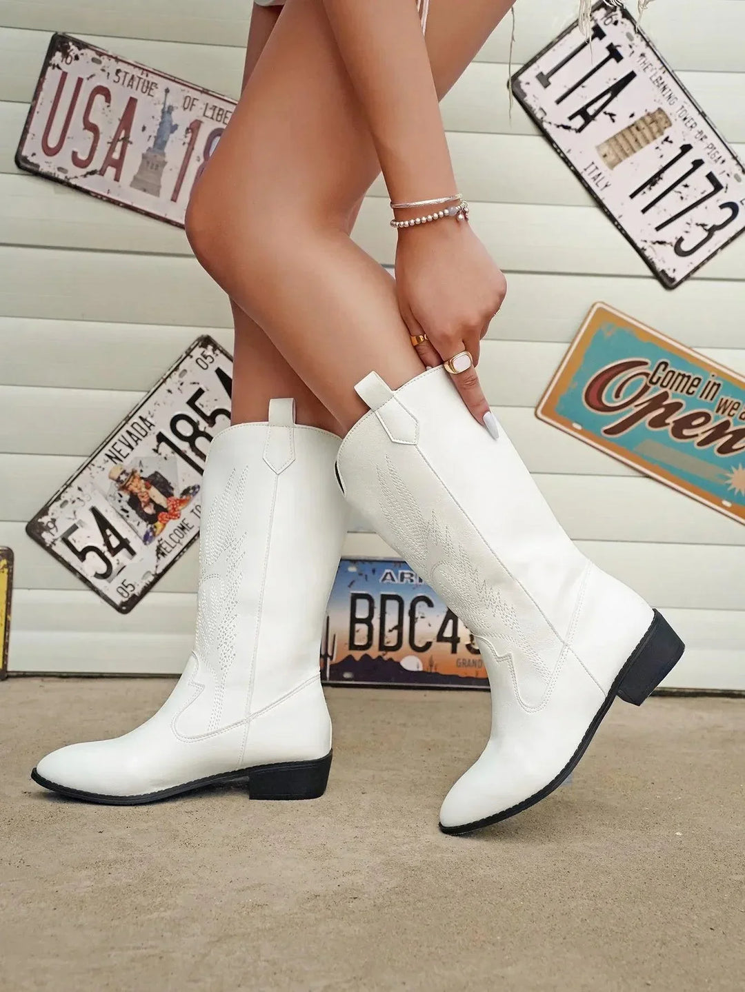 Levoire | Cuir Synthétique Bottes Cowboy Avec Doublure Confortable
