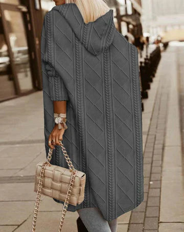 Levoire | Gilet En Tricot Confortable Avec Capuche Pour Femmes Gris
