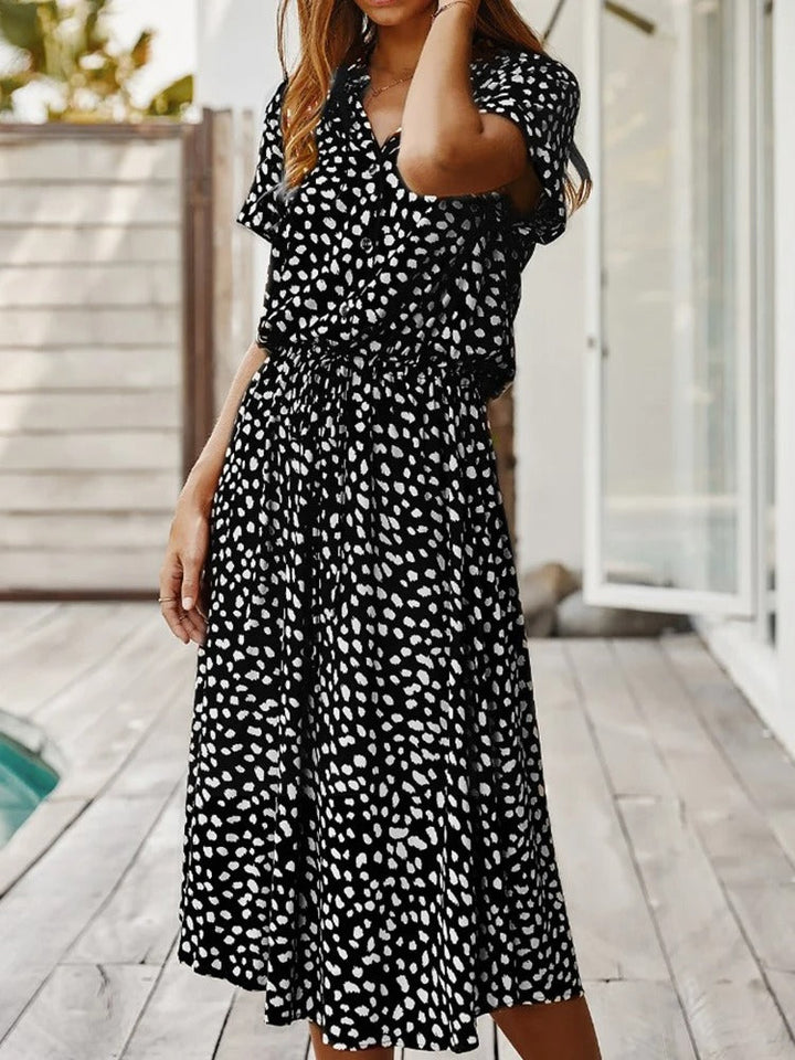 Levoire | VINTAGE MIDI-DRESS AVEC MANCHES Noir