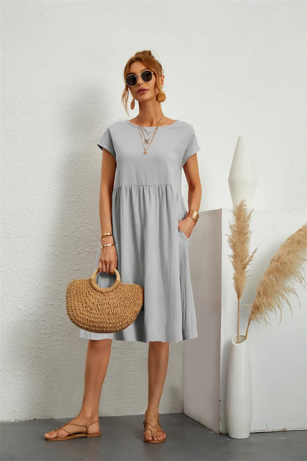 Levoire | Robe à imprimé floral Gris