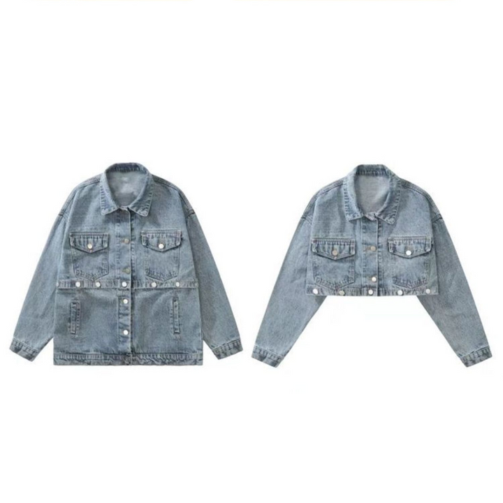 Levoire | Veste En Denim À Manches Longues Et À Capuche Amovible Avec Poches