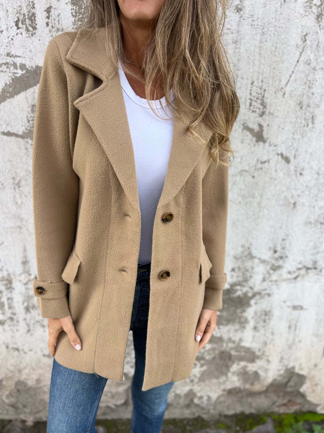 Levoire | Manteau En Laine À Revers Khaki