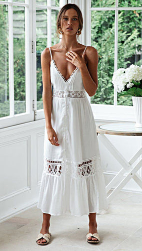 Levoire | Robe Midi Avec Détails En Dentelle