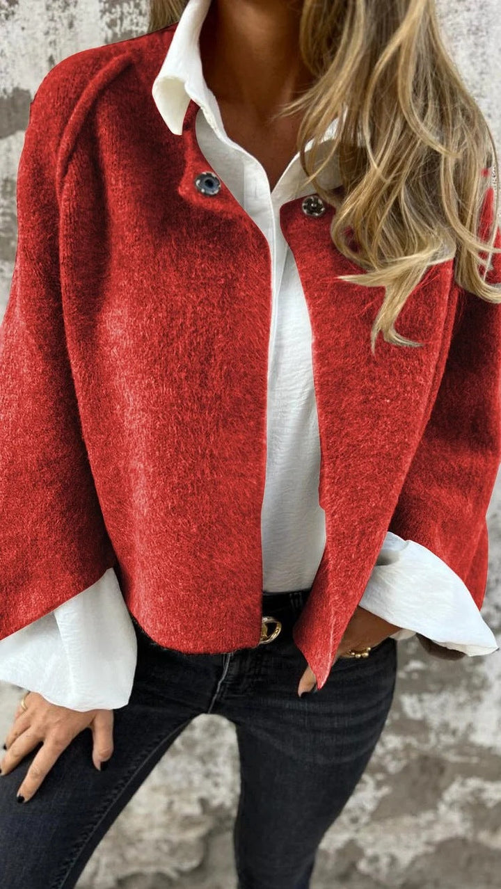 Levoire | Manteau Court Avec Des Manches Évasées Rouge brique