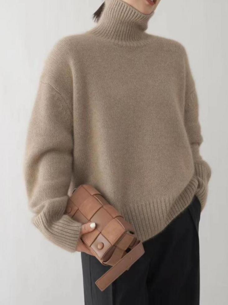 Levoire | Pull En Cachemire À Col Roulé Et Luxe Khaki