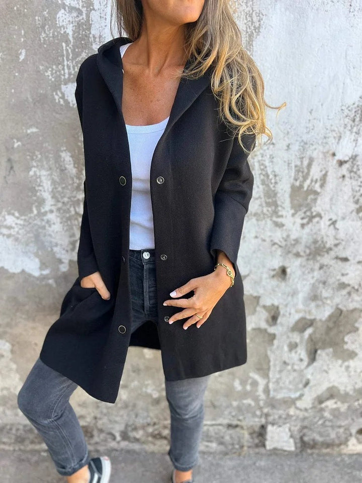 Levoire | Cardigan Avec Boutons Et Capuche Noir