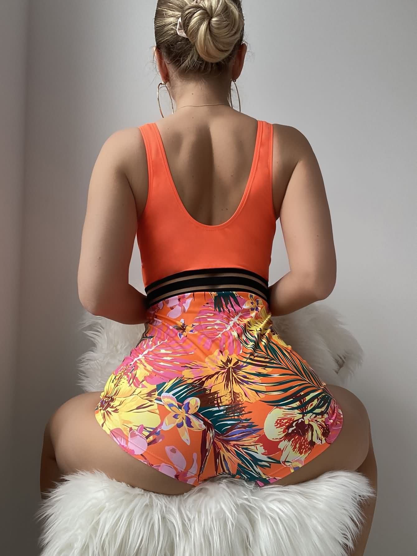 Levoire | Maillot De Bain Avec Imprimé Tropical Et Shorts Courts