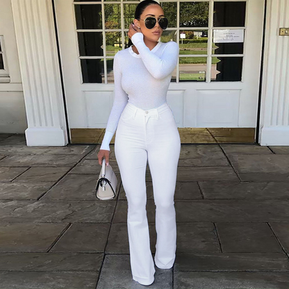 Levoire | haut taille ajusté bas style pantalon BLANC