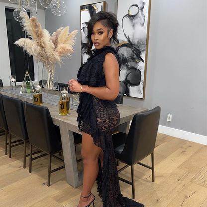 Levoire | robe courte ajustée élégante en tulle transparent