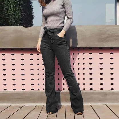 Levoire | pantalon flare taille haute ceinture NOIR