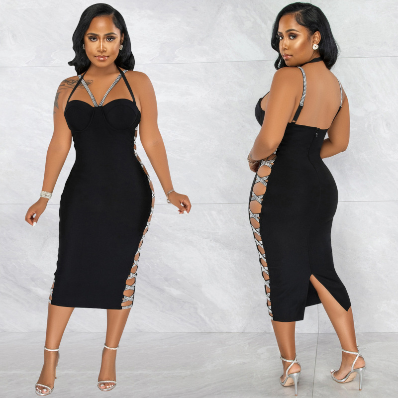 Levoire | LONG SOIRÉE CUIR ÉPAULES SABLE ET CÔTÉ HANCHES NOIR