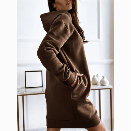 Levoire | manteau à capuche à manches longues unicolore hiver