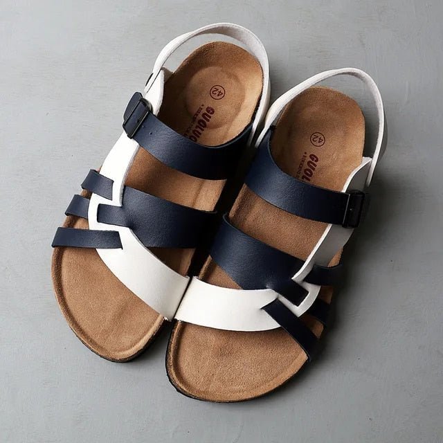 Levoire | Sandales En Cuir Synthétique Pour Hommes Noir et blanc