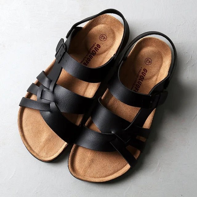 Levoire | Sandales En Cuir Synthétique Pour Hommes Noir