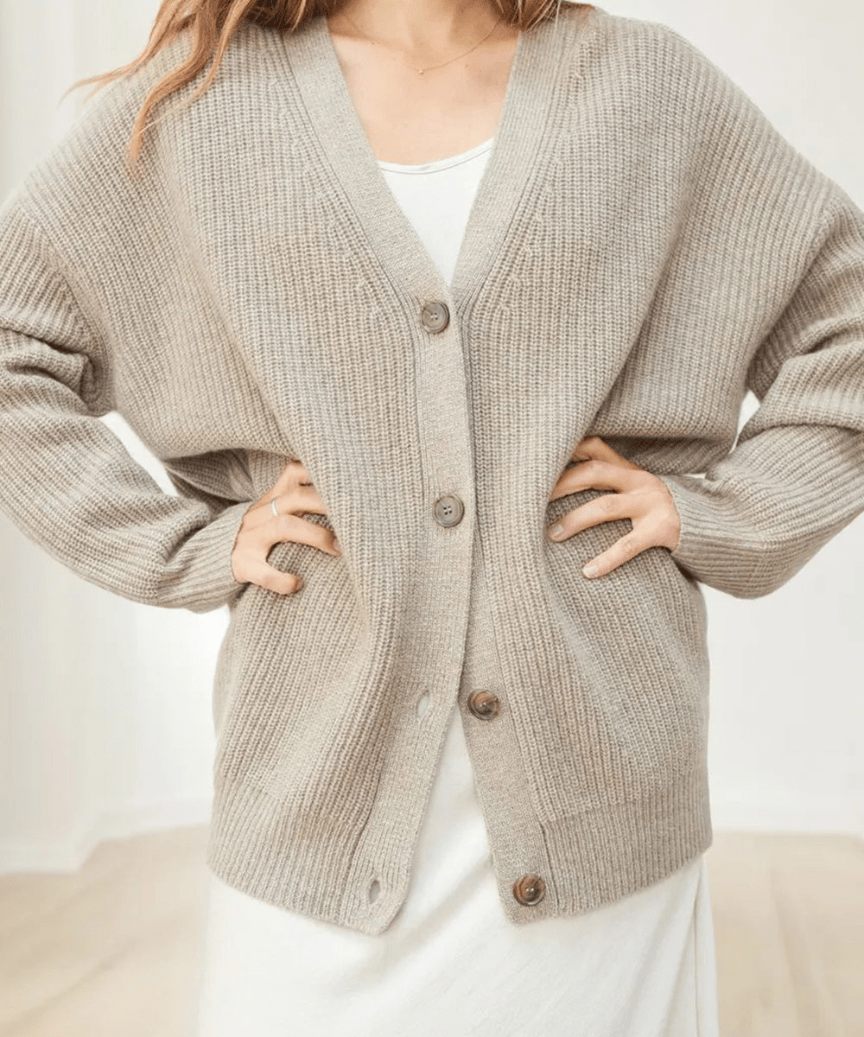 Levoire | Gilet Tricot Cocoon Confortable Taupe